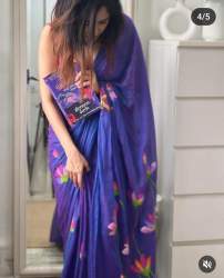 Hand-painted Summer friendly Mul Cotton Saree