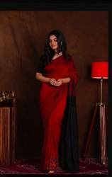 Party wear Plain Silk Cotton saree