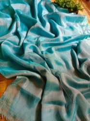 Pure Hand Loom  Tissue Linen Saree. 