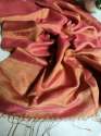 Pure Hand Loom  Tissue Linen Saree.  thumb 11