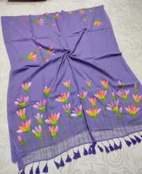  Pure Mul Cotton Hand-painted Summer friendly Saree 