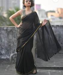 Zari border  mul cotton  Saree