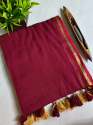 Zari border  mul cotton  Saree thumb 4