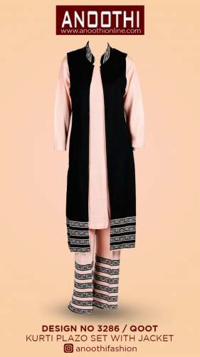 ANOOTHI  KURTA PLAZO SET WITH JACKET DF 3286