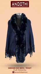 ANOOTHI Latest Fur Poncho DF 8815