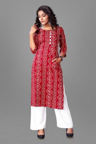 Bandhni Design Kurti With Plazzo