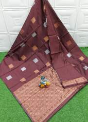 Anya Maroon Banarasi Lichi Silk Saree