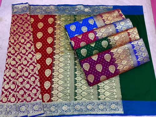 Pure Banarasi Satin Silk Saree by M S Silk And Sarees