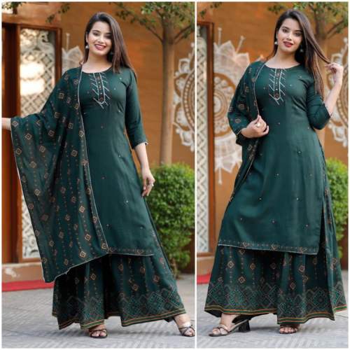 Exclusive Fancy Palazzo Kurti With Dupatta  by umiya enterprise