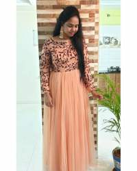 Stylish Plain and worked gown