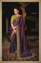 Designer Embroidery Work Vichitra Silk Saree