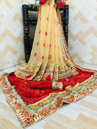 Block Pint Lace Border Saree by Morpankh Creation