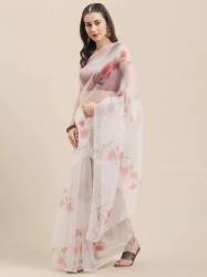Designer Exclusive Floral Print Organza Saree