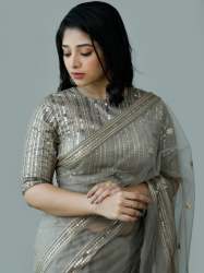 Embroidered Designer Net Saree 