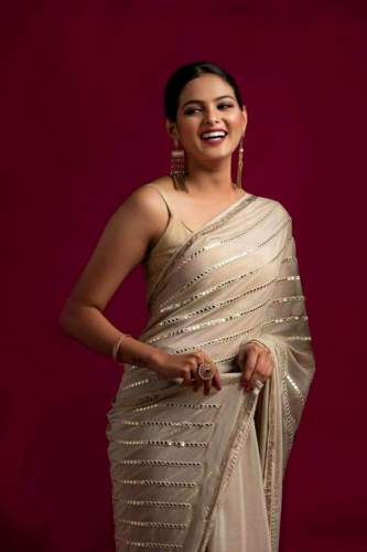Designer Paper Mirror Sana Silk Saree