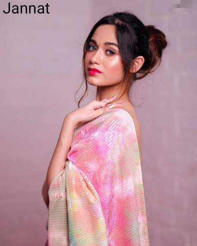 Super HiT Jannat Jubair Multicolored saree 