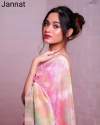 super-hit-jannat-jubair-multicolored-saree