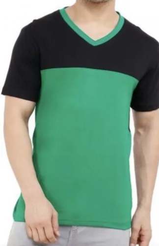 Black and Green V-Neck T shirts by The Fancier Exim