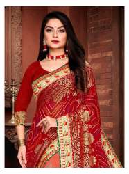 Bandhni Print Georgette Saree