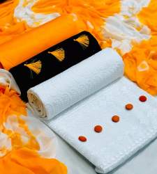 Casual wear Chikan dress material 