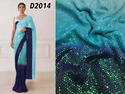 Georgette border with heavy sequence saree