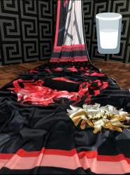 Heavy pure  sartin silk saree