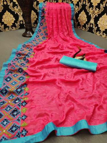 Kashmiri work saree