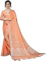 Linen  and silver zari weaving SAREES
