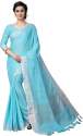 Linen  and silver zari weaving SAREES thumb 2