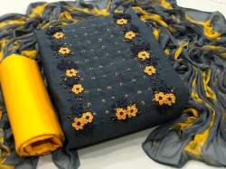 Printed  suit cotton with khatli  work