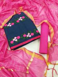 Unstitched cotton with work dress material