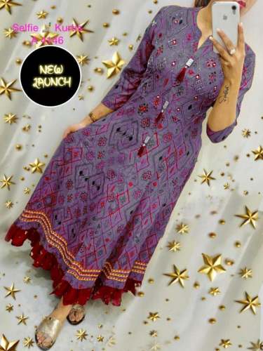 Fancy Printed Anarkali Kurti by Story Fashion