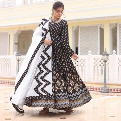 New Digital Printed Designer Gown