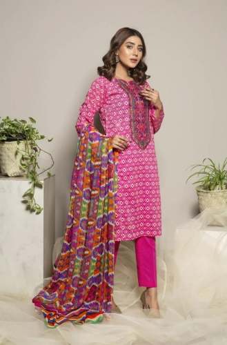 HEAVY BUTTER SILK WITH DIJITAL PRINTED DRESS