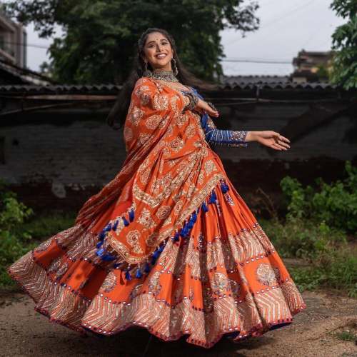 printed lehenga choli in heavy Butter silk CHOLI