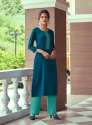 RAYON WITH EMBROIDERY WORK PALAZZO KURTI thumb 1