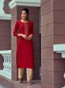 RAYON WITH EMBROIDERY WORK PALAZZO KURTI thumb 6