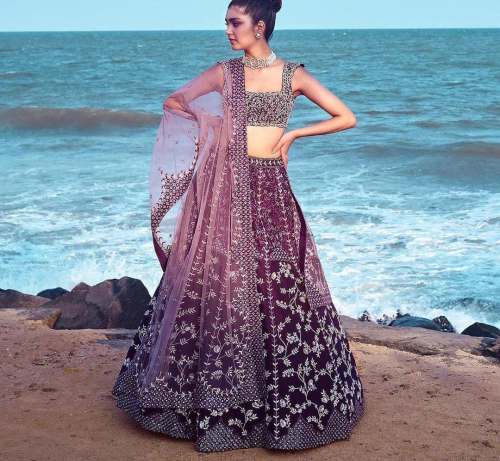 SILK HEAVY EMBROIDERY WORK LEHENGA