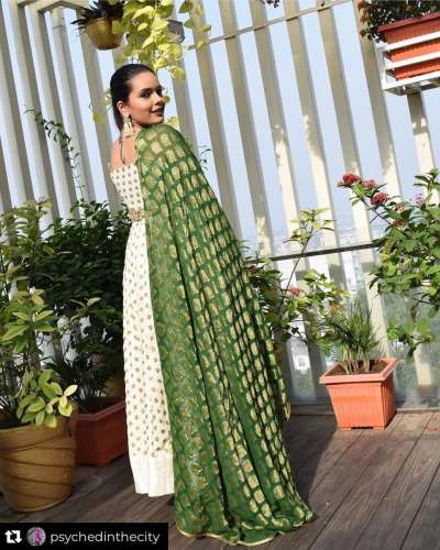  TAFFETA SILK WITH BOTH SIDE FULLY EMBROIDERY GOWN