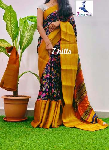 Soft Cotton Silk Jacuar print Saree by Srinika by aahna fashion