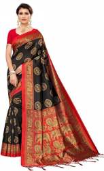 ART SILK PRINTED SAREE WITH WITH JHALAR