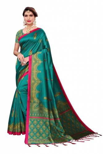ART SILK SAREE WITH FANCY JHALAR