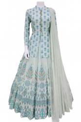 BUTTER SILK LEHNGA  WITH FLORAL PRINT WORK 