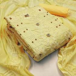 COTTON DRESS MATERIAL WITH EMBROIDERY WORK