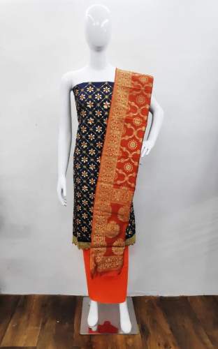 COTTON DRESS MATERIAL WITH HEAVY BANARASI DUPPTA