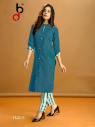 BLEND COTTON WITH DIGITAL PRINT KURTI WITH PENTS