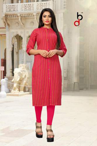HEAVY COTTON PRINTED KURTI WITH SIDE POCKET