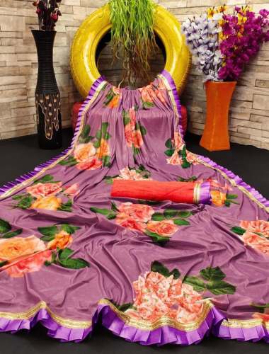 DIGITAL PRINT FANCY GEORGETTE SAREE WITH BLOUSE