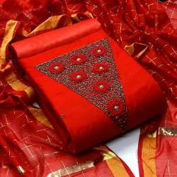 COTTON HANDWORK DRESS MATERIAL WITH DUPATTA