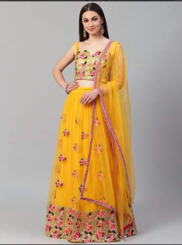 GEORGETTE LAHENGA WITH EMBROIDERY WORK